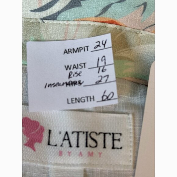 L'Atiste Floral Utility Jogger Jumpsuit Sz 2X Roll Tab Sleeve Cottagecore Casual - Picture 2 of 13